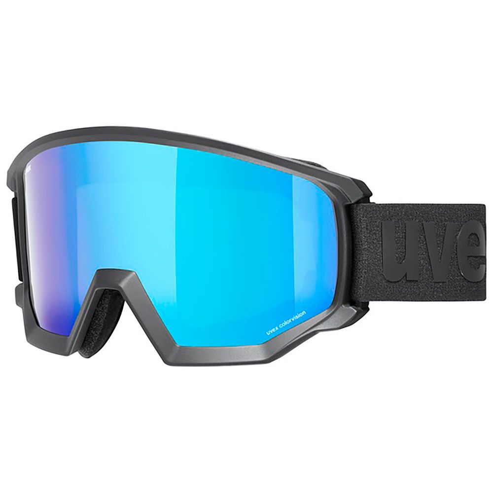 NAOČARE SKI UVEX ATHLETIC CV black matt-mirror blue-green S2